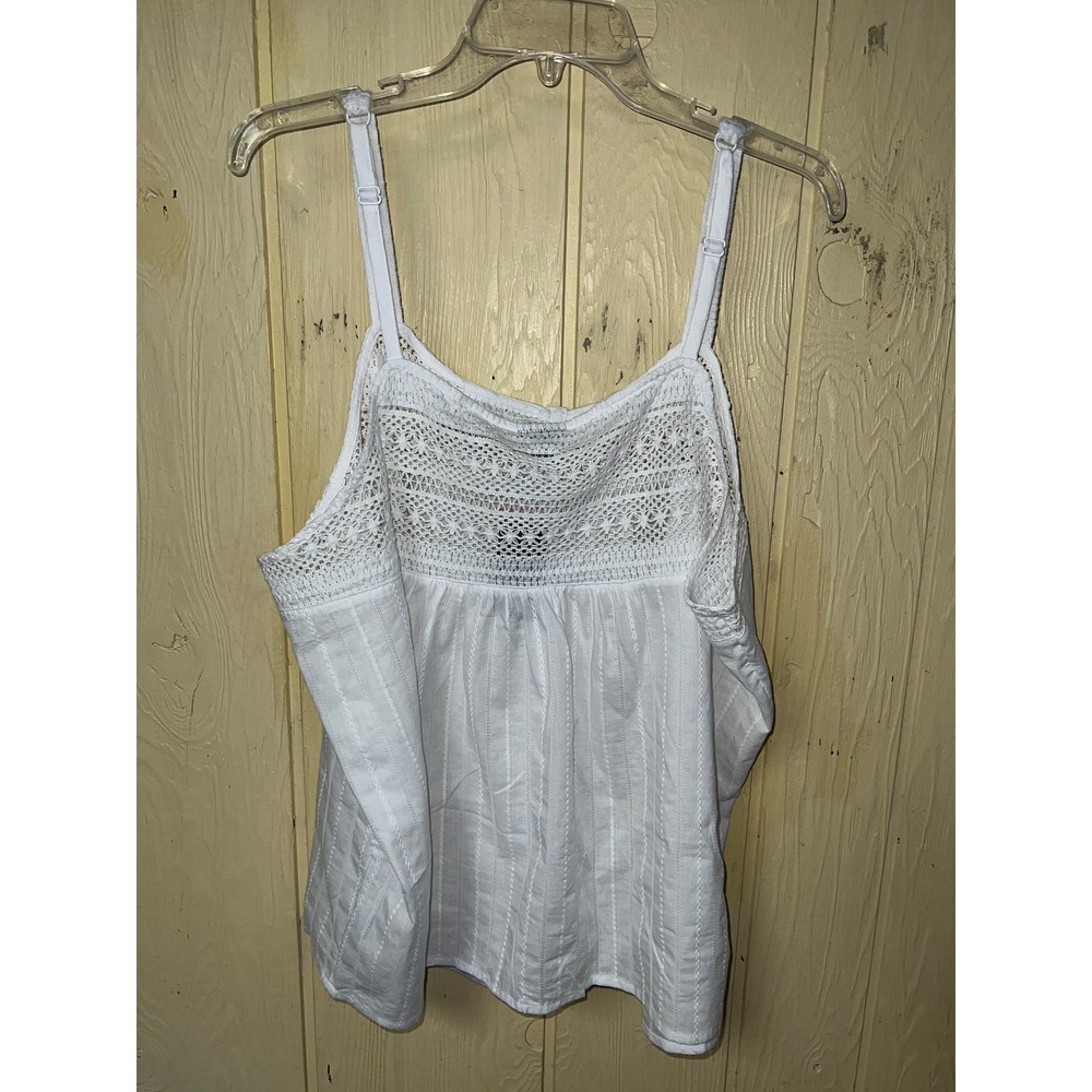Crochet Swing Cami TORRID Tank Top White Essential 100% Cotton Sizes 1X 2X NEW - Picture 11 of 15